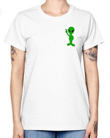Alien in Pocket Side 3# - ufo -  Missy T-Shirt
