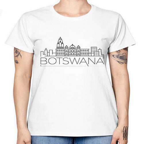 Botswana Minimal Skyline 483# - cities -  Missy T-Shirt