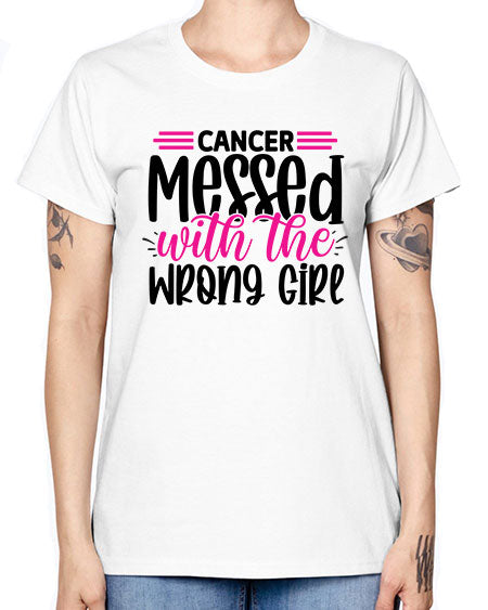 Cancer Messed with the Wrong Girl 29# - breast cancer -  Missy T-Shirt