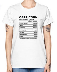 Capricorn Nutrition Facts 185# - capricorn -  Missy T-Shirt