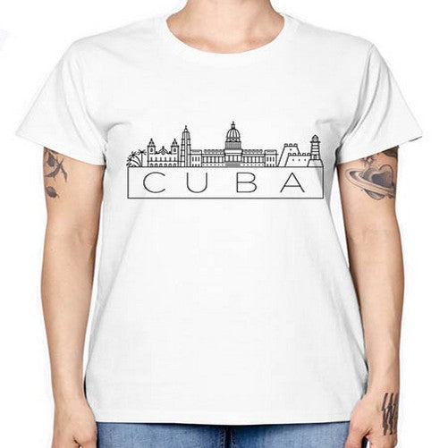 Cuba Minimal Skyline 635# - cities -  Missy T-Shirt