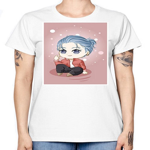 Cute little boy silver hair 78# - anime -  Missy T-Shirt
