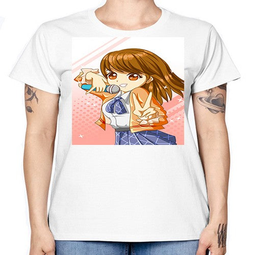 Cute teenage student girl singing song 47# - anime -  Missy T-Shirt