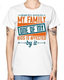 Diabetes affects my family One of my kids is affected by it Style 4# - diabetes -  Missy T-Shirt