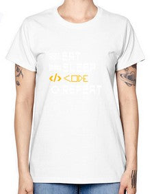 Eat sleep code repeat 49# - computer -  Missy T-Shirt
