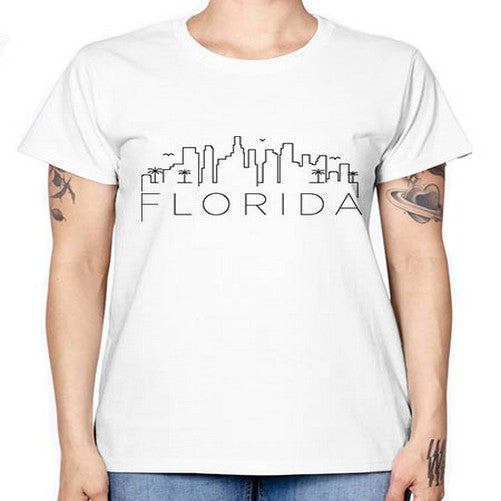 Florida Minimal Skyline 728# - cities -  Missy T-Shirt