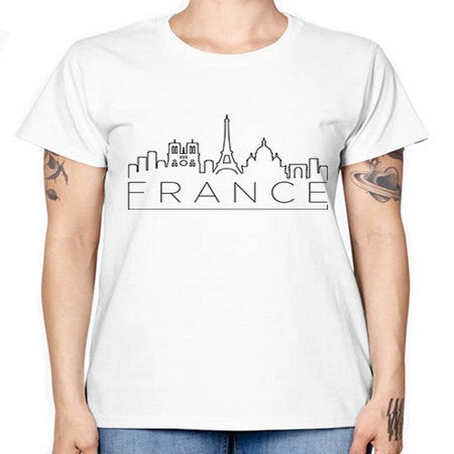 France Minimal Skyline 742# - cities -  Missy T-Shirt