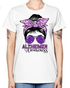 Girl Warrior Alzheimer Awareness 153# - alzheimers -  Missy T-Shirt