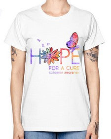 Hope For A Cure Alzheimer Awareness Flower 162# - alzheimers -  Missy T-Shirt