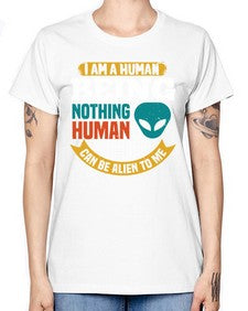 I am a human being nothing is alien to me 7# - ufo -  Missy T-Shirt