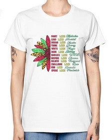 Juneteenth Sunflower Design 17# - black juneteenth -  Missy T-Shirt