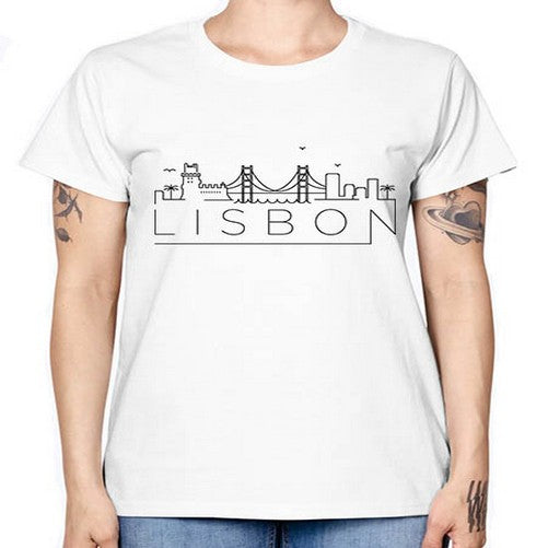 Lisbon Minimal Skyline 1144# - cities -  Missy T-Shirt