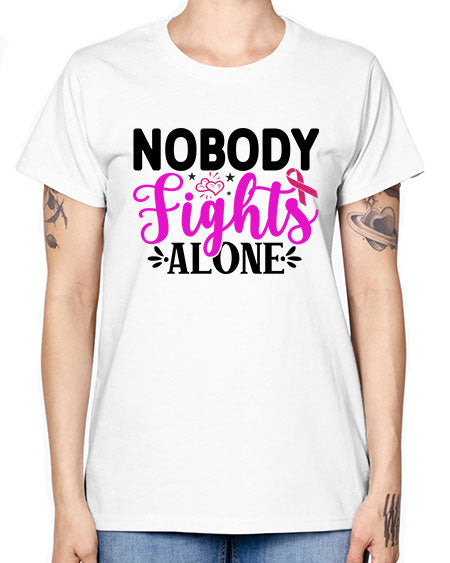 Nobody Fights Alone 12# - breast cancer -  Missy T-Shirt