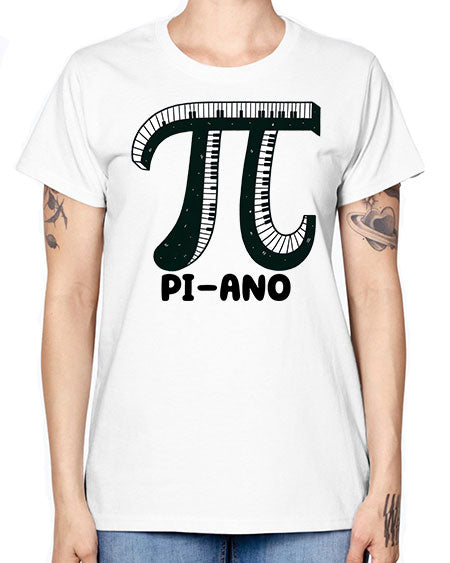 Piano Funny Math Music Sublimation 37# - pi -  Missy T-Shirt
