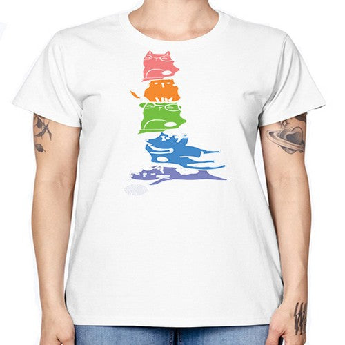 Pride Kawaii Cats Pile Cute Anime 277# - anime -  Missy T-Shirt