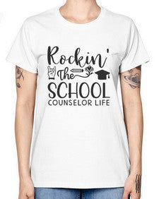 Rockin The School Counselor Life 774# - librarian -  Missy T-Shirt