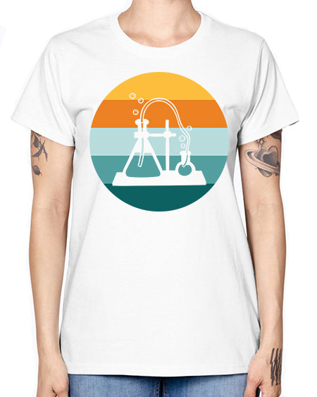 ScientistRetroSunsetScientistSkinite Scientist Skinite 39# - general science -  Missy T-Shirt