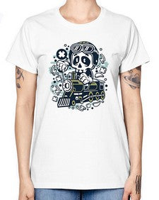 Skull Train 1067# - skull and bones -  Missy T-Shirt