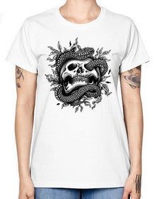 Snake Skull 1095# - skull and bones -  Missy T-Shirt