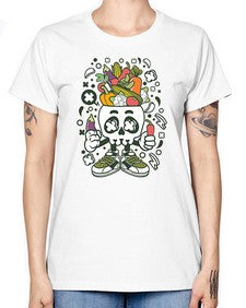 Vegetable Skull Head 1195# - skull and bones -  Missy T-Shirt