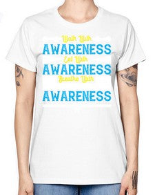 Walk with awareness Eat with awareness Breathe with awareness Style 9# - Self awareness -  Missy T-Shirt