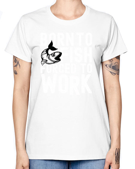 born to fish 64# - shark-fish -  Missy T-Shirt