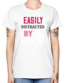 easily distracted by cats Style 47# - cats -  Missy T-Shirt