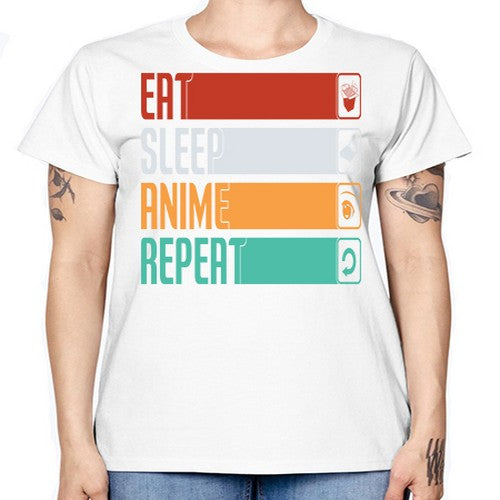 eat sleep anime repeat225# - anime -  Missy T-Shirt