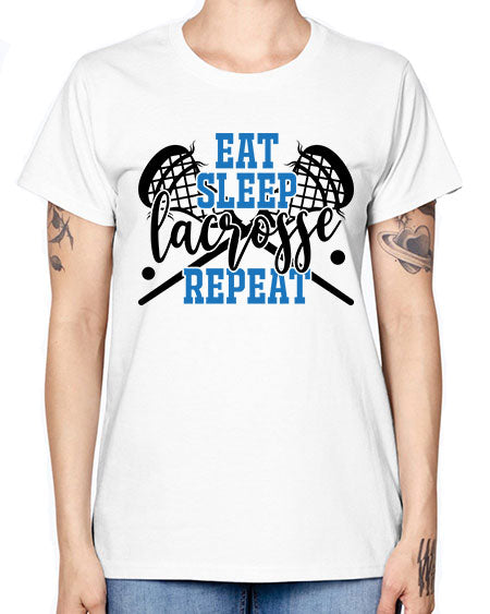 eat sleep lacrosse repeat 15# - lacrosse -  Missy T-Shirt
