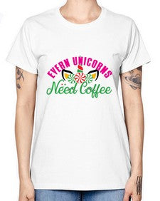 evern unicorns need coffee 126# - unicorn -  Missy T-Shirt