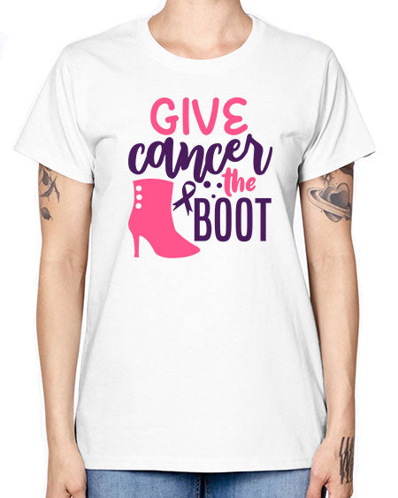 give cancer the boot Style 1# - breast cancer -  Missy T-Shirt