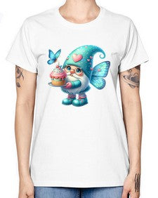 gnome with butterfly 20# - gnome -  Missy T-Shirt
