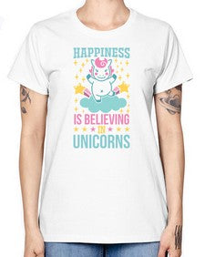 happiness is believing in unicorns 163# - unicorn -  Missy T-Shirt
