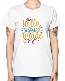 hello second grade 321# - second grade -  Missy T-Shirt