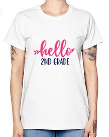 hello second grade 323# - second grade -  Missy T-Shirt