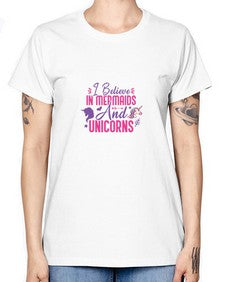 i believe in mermaids and unicorns 174# - unicorn -  Missy T-Shirt