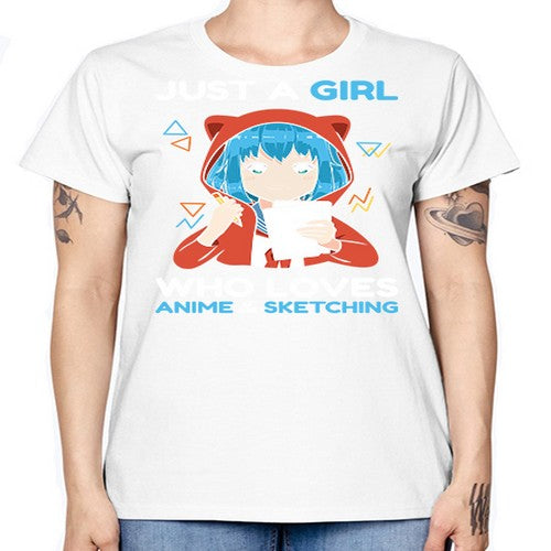 just a girl who loves anime and sketching259# - anime -  Missy T-Shirt