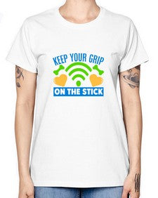 keep your grip on the stick 35# - video games -  Missy T-Shirt