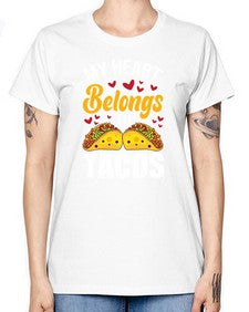 my heart belongs to tacos 1423# - tacos -  Missy T-Shirt