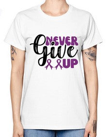 never give up 198# - alzheimers -  Missy T-Shirt
