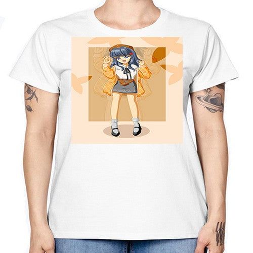 of beautiful girl with jacket 132# - anime -  Missy T-Shirt