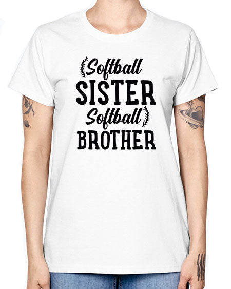 softball sister softball brother 2273# - softball -  Missy T-Shirt
