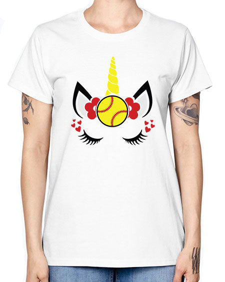 softball unicorn 397# - softball -  Missy T-Shirt