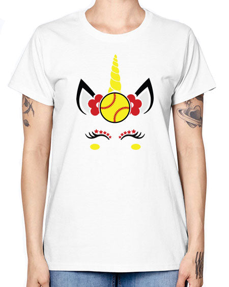 softball unicorn 399# - softball -  Missy T-Shirt