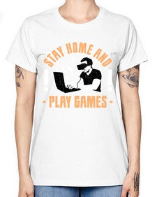 stay home and play game 153# - video games -  Missy T-Shirt
