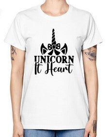 unicorn it heart 466# - unicorn -  Missy T-Shirt