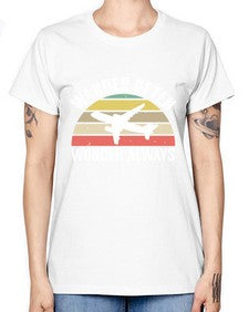 wander often wonder always  47# - airplane -  Missy T-Shirt