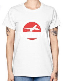 wheels up  50# - airplane -  Missy T-Shirt