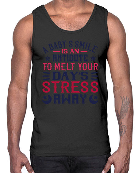 A baby’s smile is an antidote to melt your day’s stress away Style 265#- baby- Cotton Tank