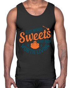 A life without sweets is not much worth living Style 50#- diabetes- Cotton Tank